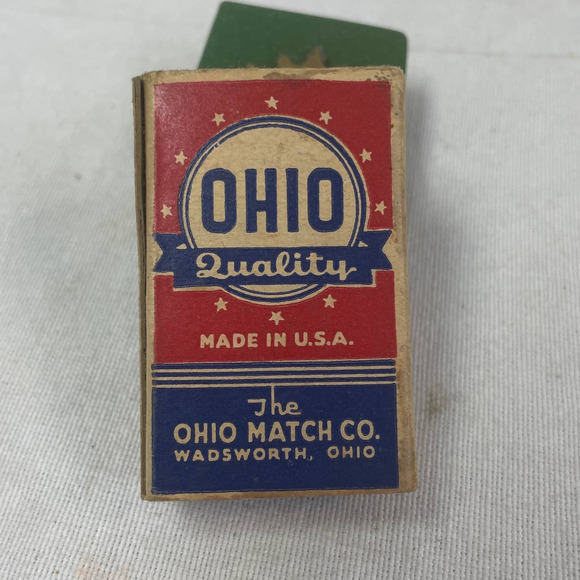 Vintage Wadsworth Ohio Match Company Cardboard Box W Plastic Striking Cover - Picture 2 of 6